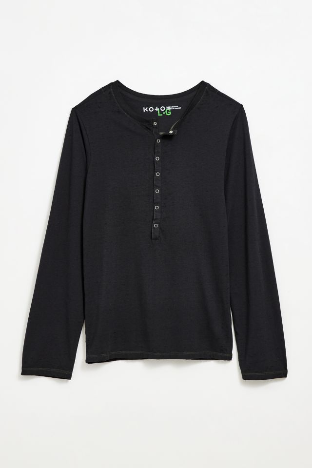 トップス Henley Standard Henley Neck Rib Tee Special Sewing Model LOT1567