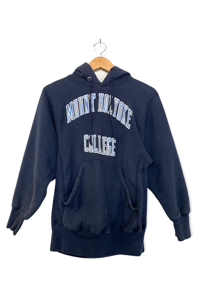 Vintage Reverse Knit Mount Holyoke College Hooded Sweatshirt Urban Outfitters