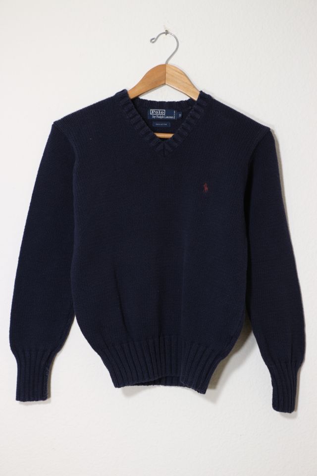 Vintage Polo Cotton V-neck Sweater (M-XL)