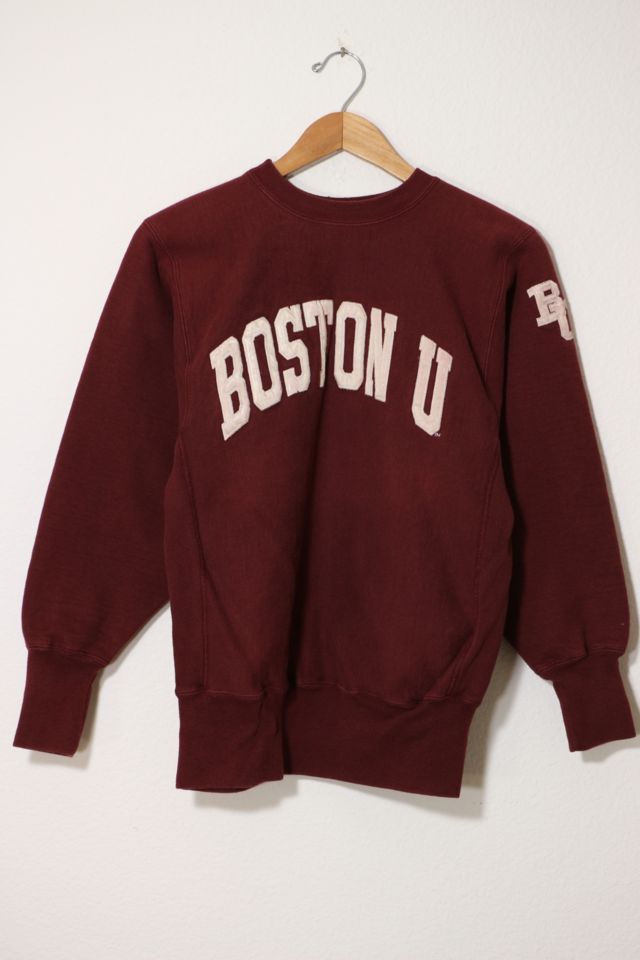 Vintage Champion 80s Boston University Applique Crewneck Sweatshirt ...