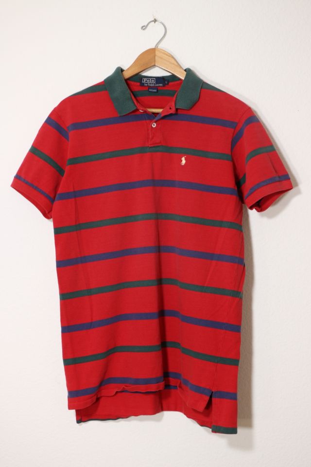 fort Aantrekkingskracht Traditioneel Vintage Polo Ralph Lauren '90s Stripe Polo Shirt Made in USA | Urban  Outfitters