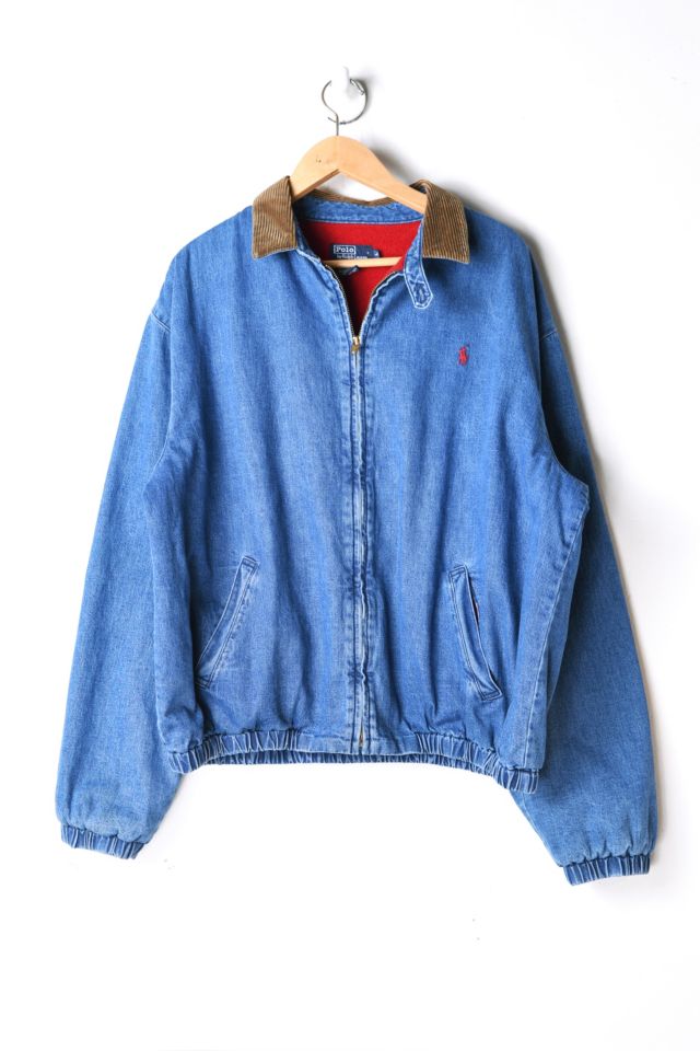 Vintage 90s Polo Ralph Lauren Denim Jacket with Corduroy Collar | Urban  Outfitters