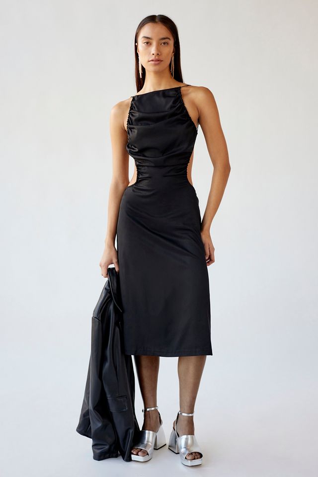 navy blue dress for baby girl THE ROW Tulip Backless Midi Dress main image 0