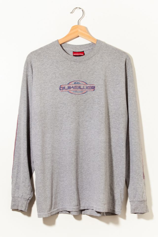 Vintage 1990s Quiksilver Long Sleeve Logo Graphic T-Shirt Heather