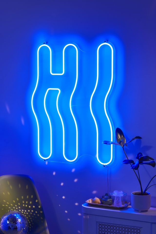 Wavy Hi Neon Sign | Urban Outfitters