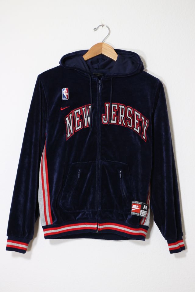 New Jersey Nets Warm Up Jacket Vintage Nike - Tarks Tees