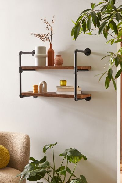 Urban Outfitters 2-tier Industrial Wall Shelf In Brown