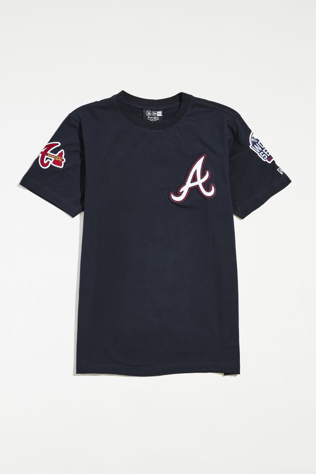 Majestic, Shirts, Majestic Mlb Baseball Atlanta Braves Tomahawk Graphic  Logo Ss Crew T Shirt Gray