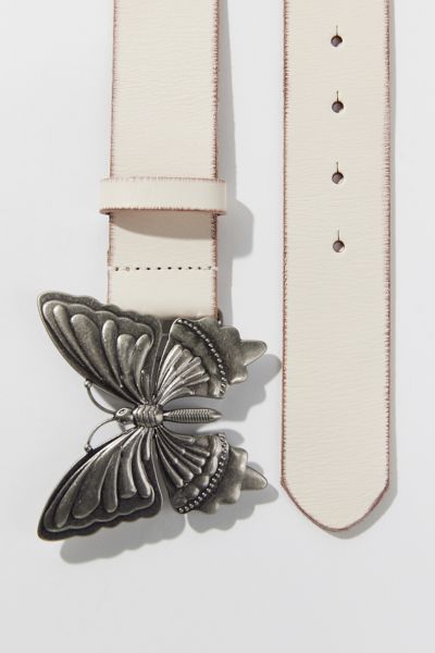 Urban Outfitters Butterfly Buckle Belt In Ivory