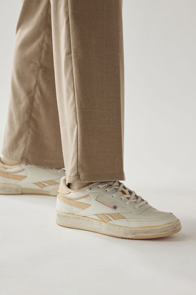 Reebok leather sneakers Club C 85 beige color