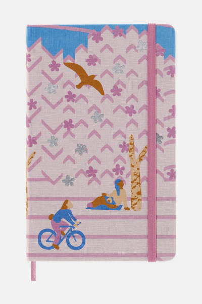 Moleskine Sakura Limited Edition Large Ruled Bicycle Hard Canvas Notebook | Urban Outfitters