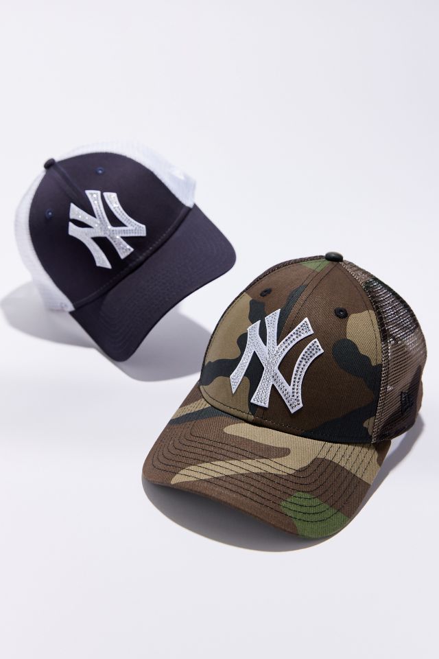 Camo Yankees Hat Bling Hats Ladies Hat. 