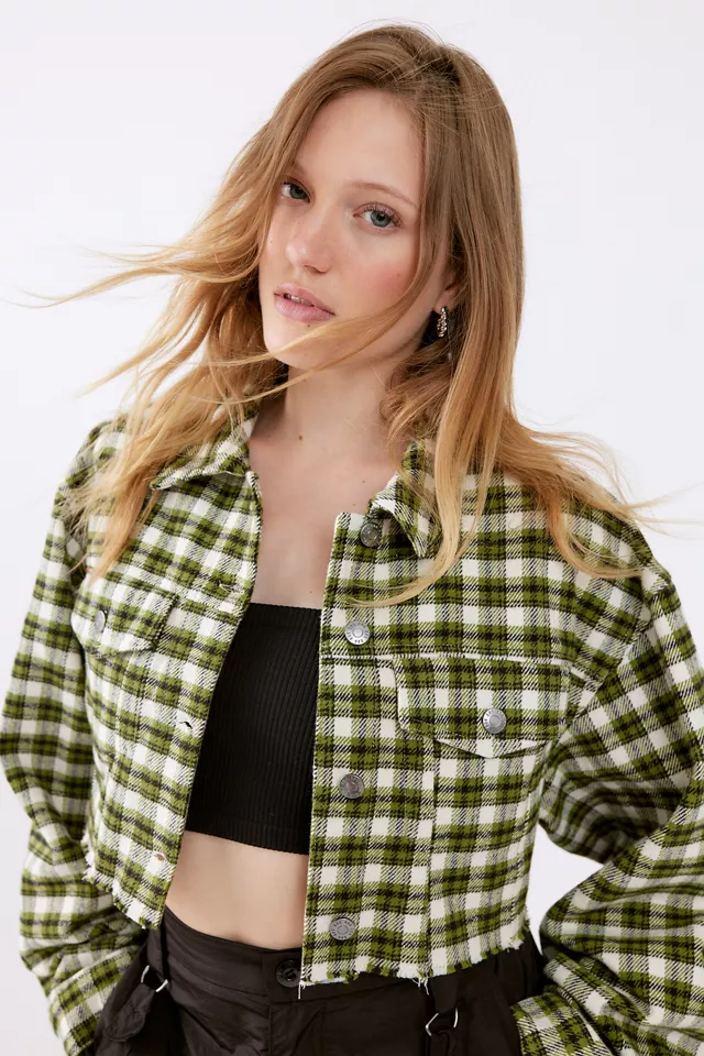 urbanoutfitters.com | Flannel Cropped Shirt Jacket