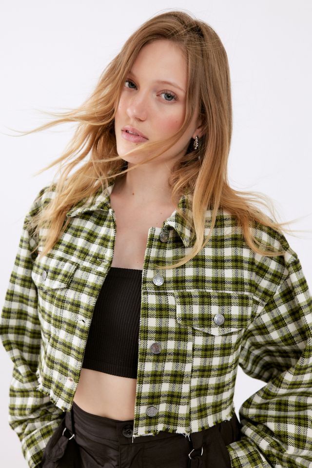 cropped flannel jacket