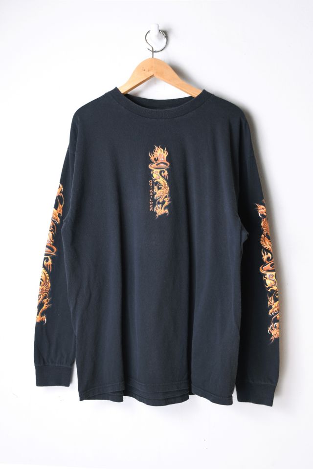 Vintage Y2K Quiksilver Flame Dragon Long Sleeve-Shirt | Urban