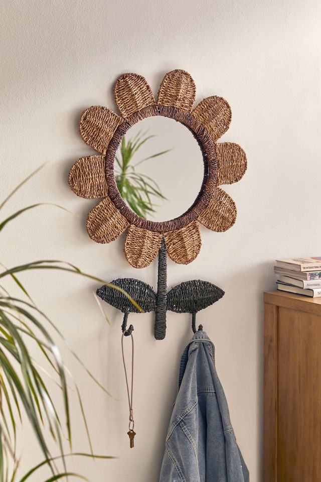 Woven Flower Wall Mirror Urban Outfitters