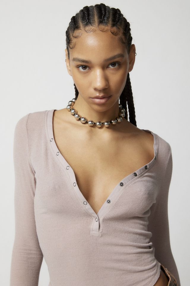 Out From Under Snap Henley Top #1