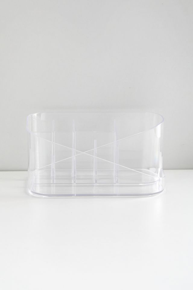 Clear Rectangular Acrylic Makeup Organizer with Compartments