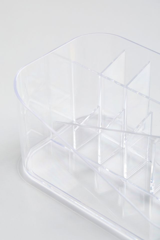 Clear Rectangular Acrylic Makeup Organizer with Compartments