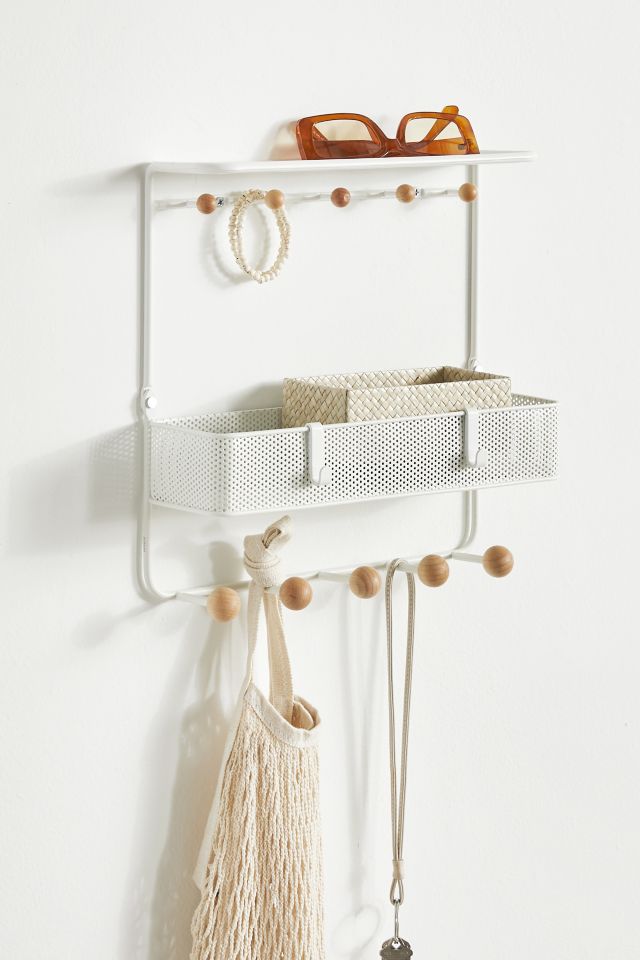 Multi hook wall discount shelf