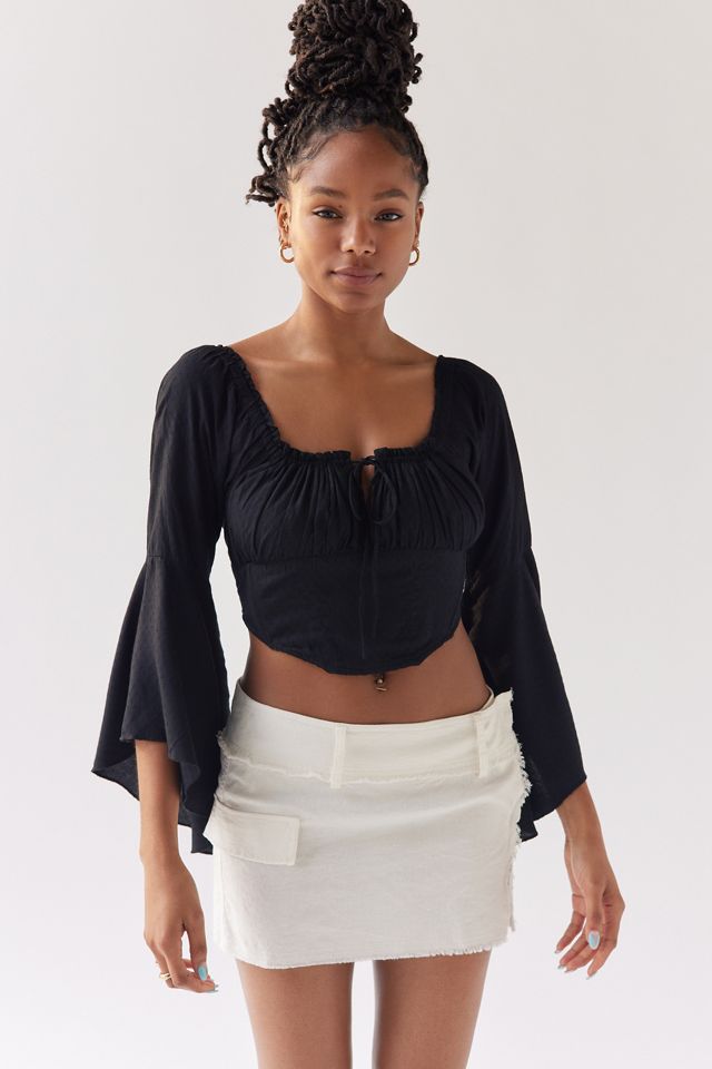 UO Katie Long Sleeve Corset Top #4
