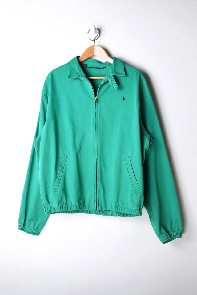 Vintage 90s Polo Ralph Lauren Bright-Green Twill Jacket