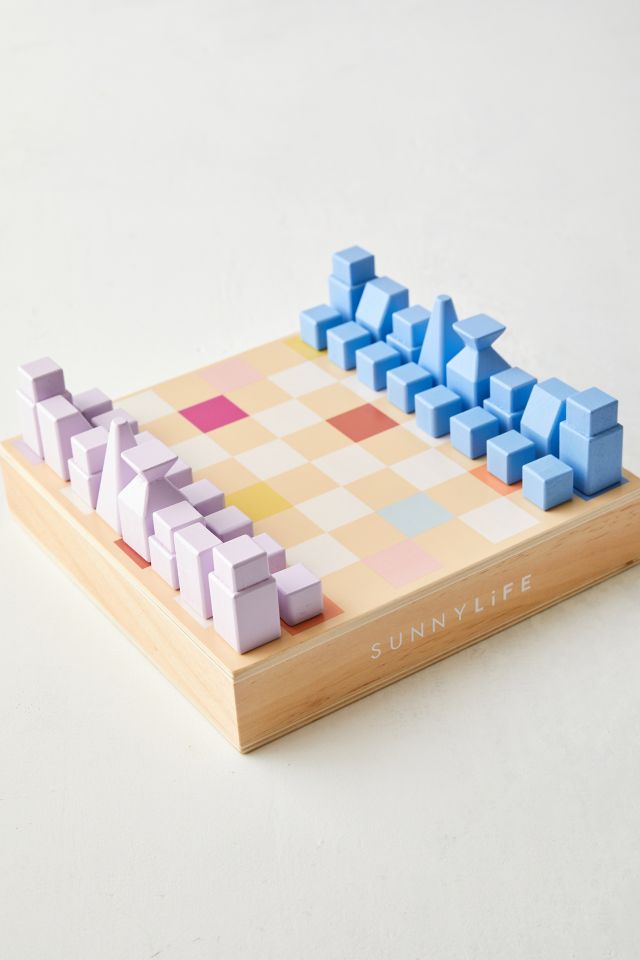 Sunnylife Wooden Chess & Checkers Game Set #2