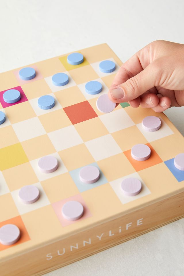 Sunnylife Wooden Chess & Checkers Game Set #3