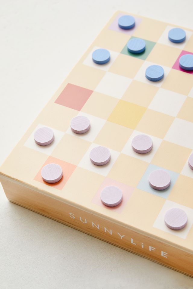 Sunnylife Wooden Chess & Checkers Game Set #4