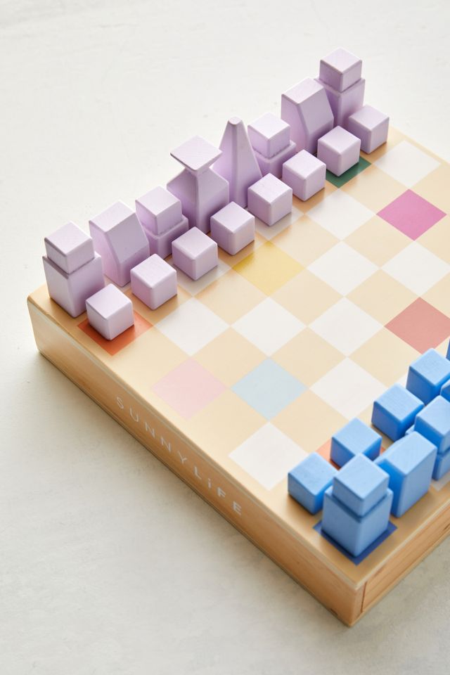 Sunnylife Wooden Chess & Checkers Game Set #5