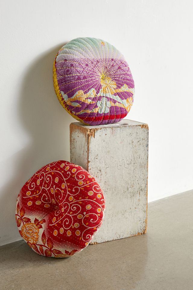 Urban Renewal One-Of-A-Kind Kantha Shelly Pillow #1
