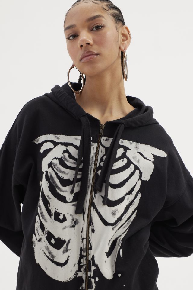 Skeleton store zip hoodie