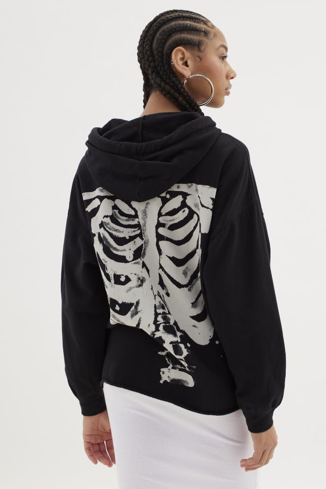 Skeleton Crop Top Ladies Hoodie – Surfside Burger Bar