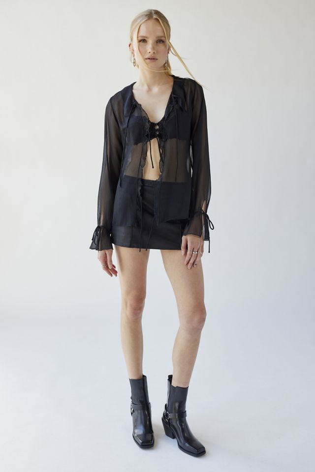 Urban Renewal Remade Low Rise Leather Mini Skirt #3