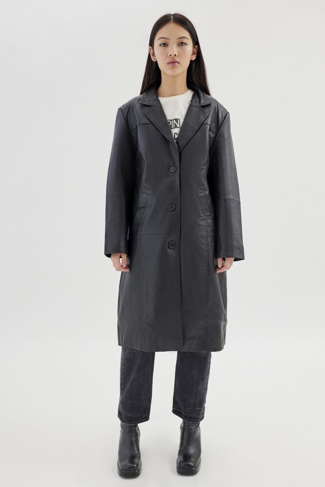 Deadwood Ollie Leather Trench Coat #3