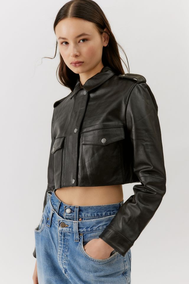 Deadwood Bella Recycled Leather Moto Jacket | Urban Outfitters