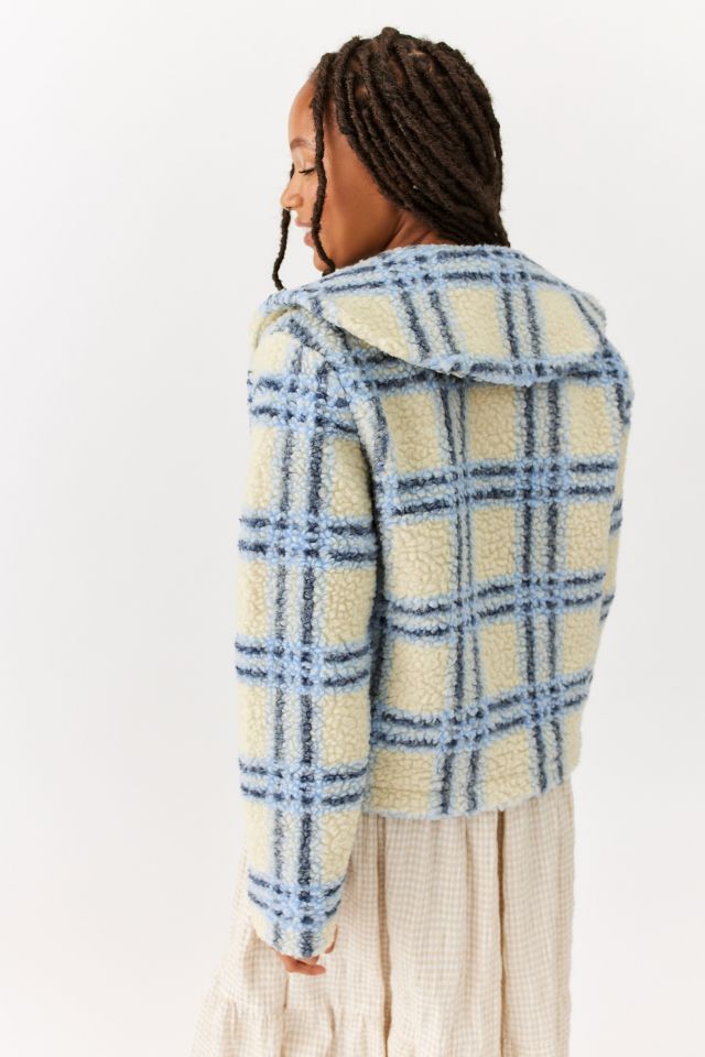 Damson Madder Alfie Sherpa Plaid Cardigan #1