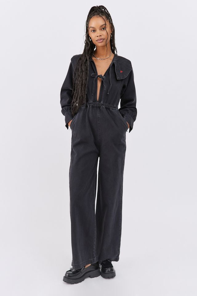 Damson Madder Ginny Denim Tie-Front Jumpsuit #3