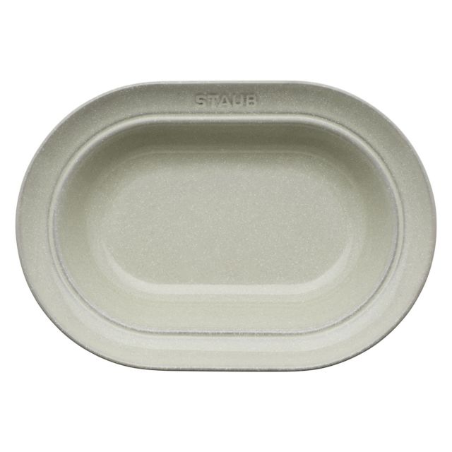 White Truffle Ceramic Oval Serving Dish, 10.2-inch