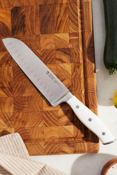 Henckels Forged Accent 7-inch Hollow Edge Santoku Knife In White