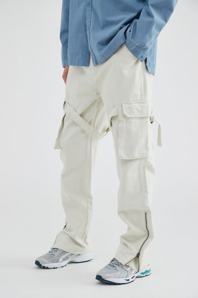 Standard Cloth Flared Cargo Pant In Ivory