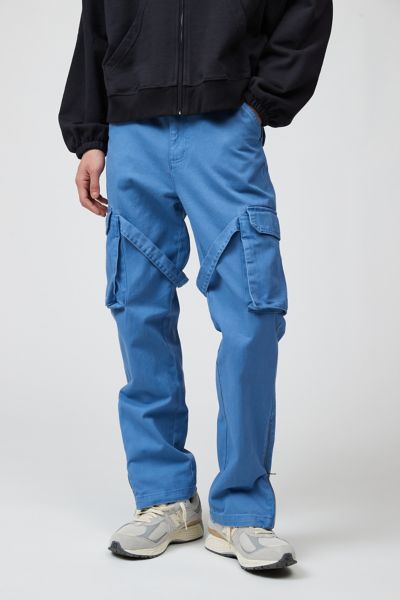 Standard Cloth Flared Cargo Pant In Sky