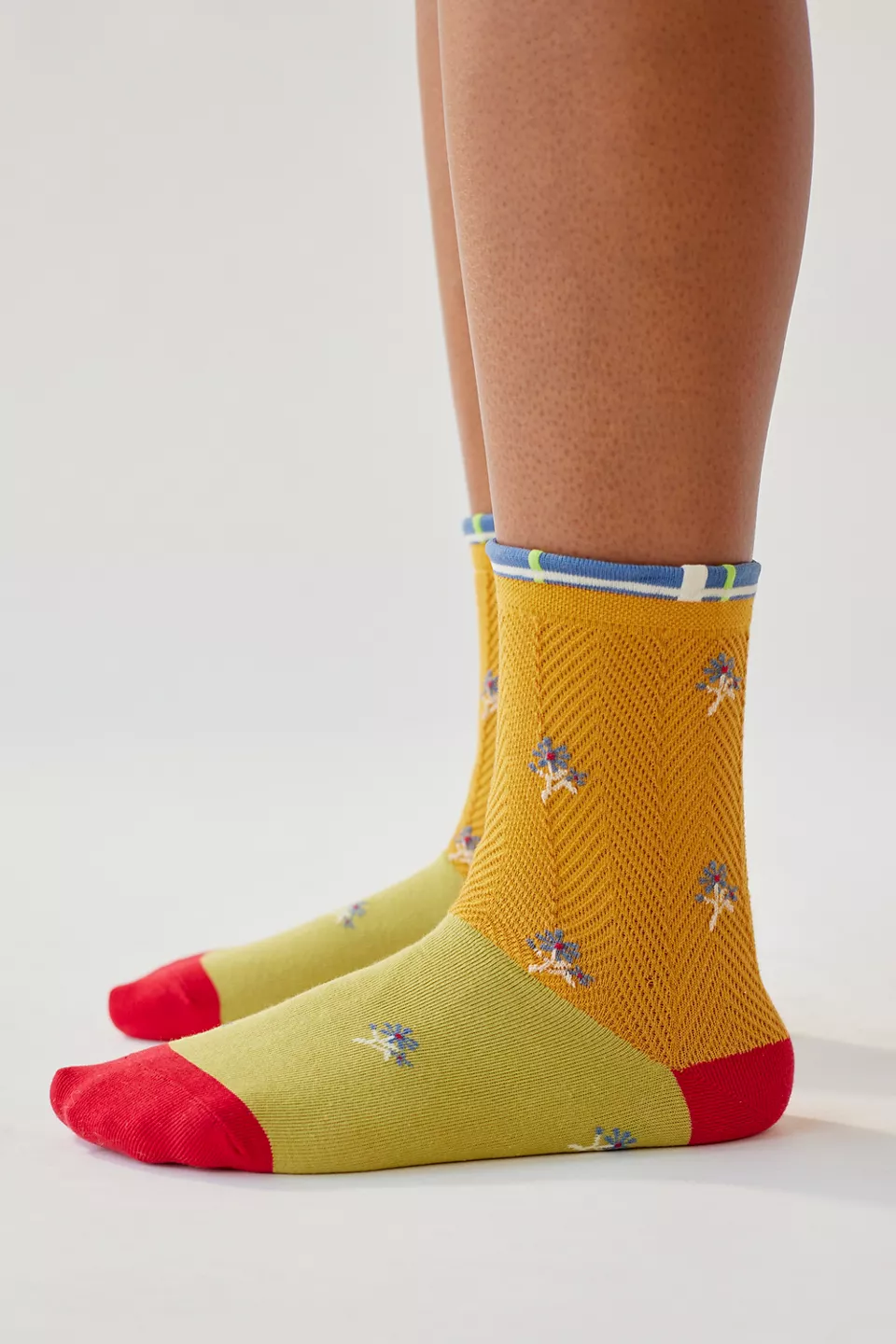 urbanoutfitters.com | Mixed Plaid Ruffle Sock