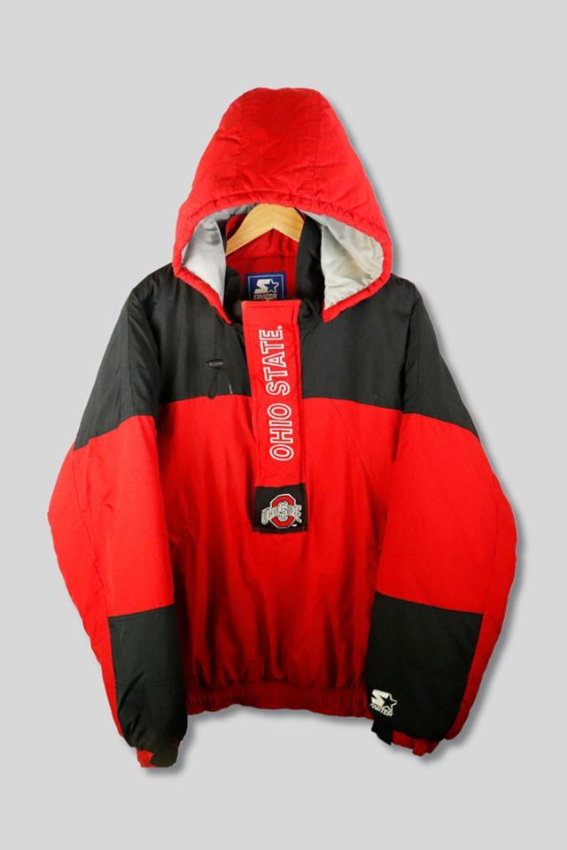 90s Starter Ohio State University Graphic Red Zip Down Jacket