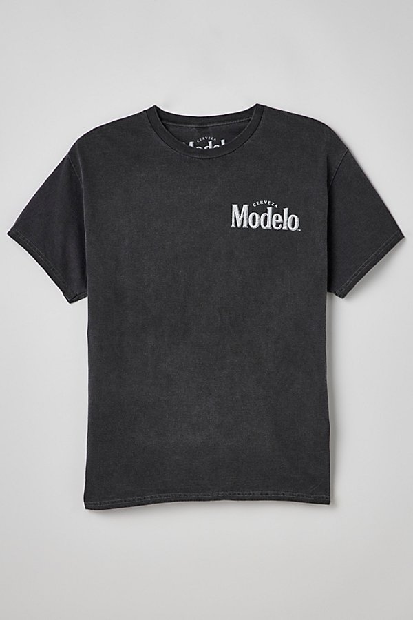 Urban Outfitters Modelo Cerveza Pigment Dye Tee In Black