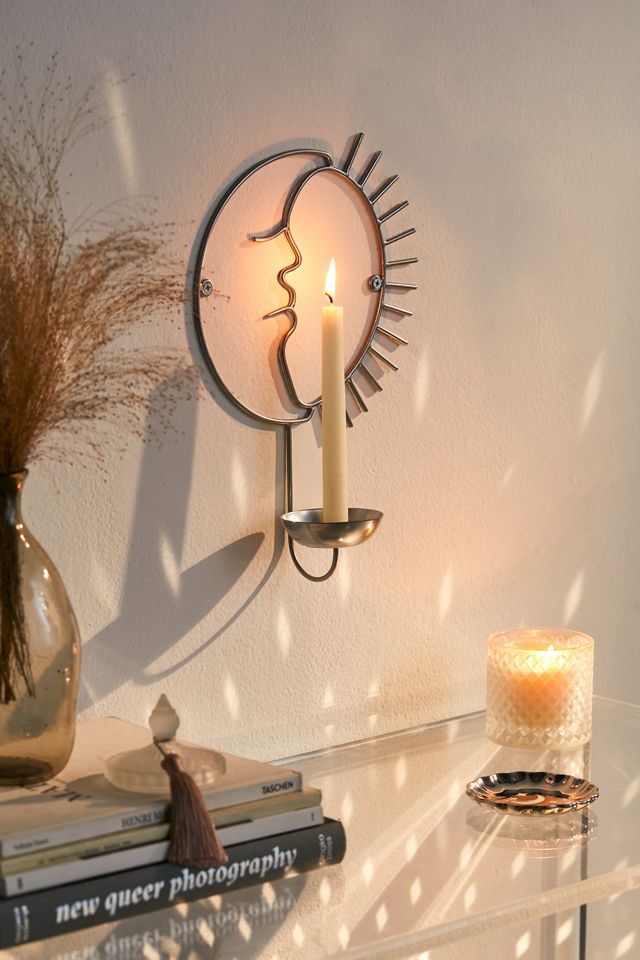 Celestial Wall Mounted Taper Candle Holder