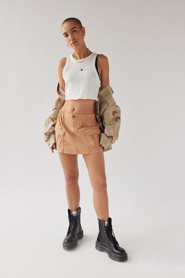 [NF]23SS★LOW-RISE CARGO MINI SKIRT MILLY LOW RISE DENIM CARGO MINI SKIRT - DIAMONDBLUE SURF SHOP