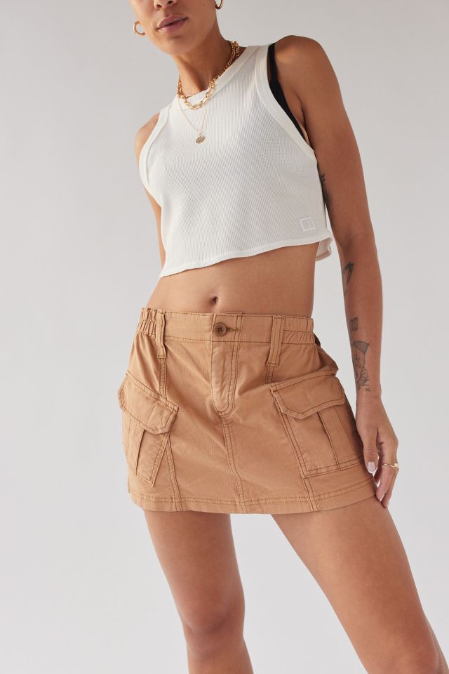 [NF]23SS★LOW-RISE CARGO MINI SKIRT MILLY LOW RISE DENIM CARGO MINI SKIRT - DIAMONDBLUE SURF SHOP