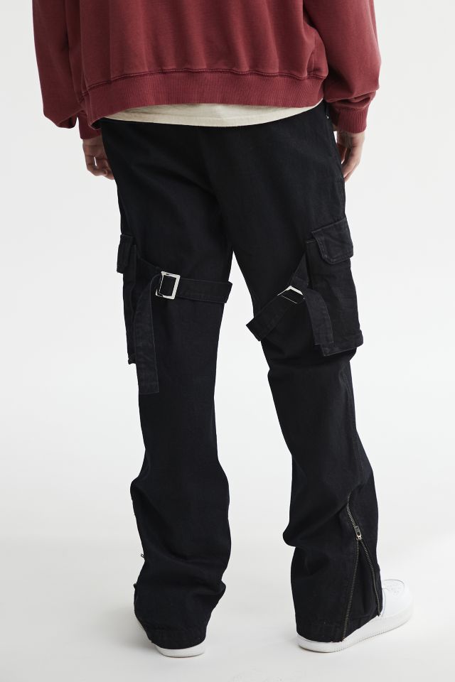 BDG Slim Flared Cargo Jean – Waxed Coated Black #3