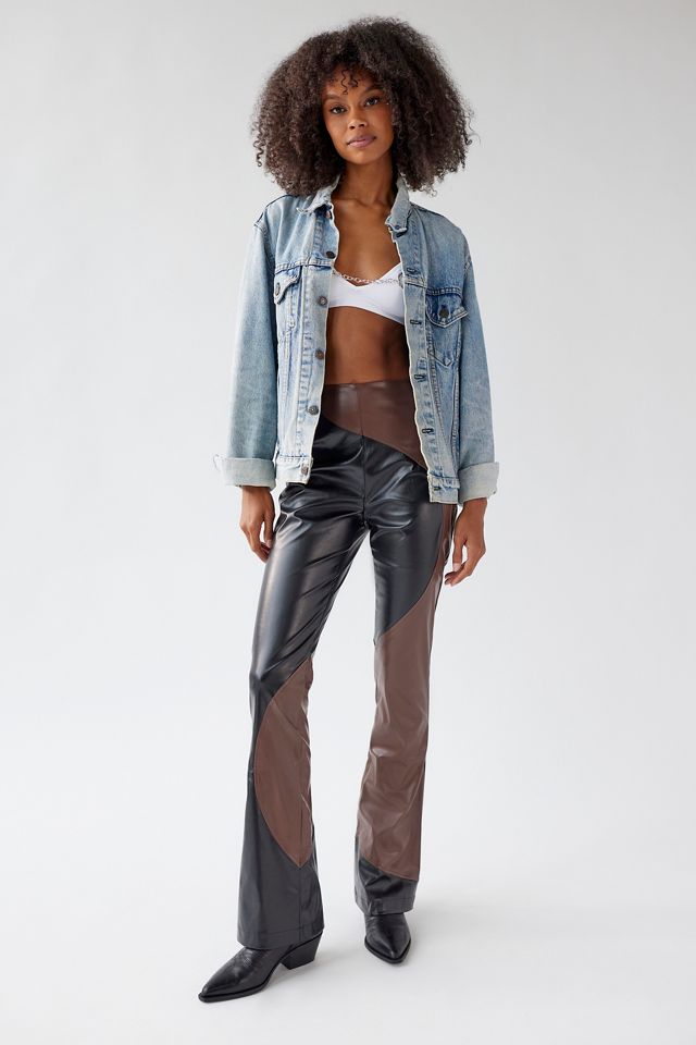 Rare London Faux Leather Colorblock Pant | Urban Outfitters